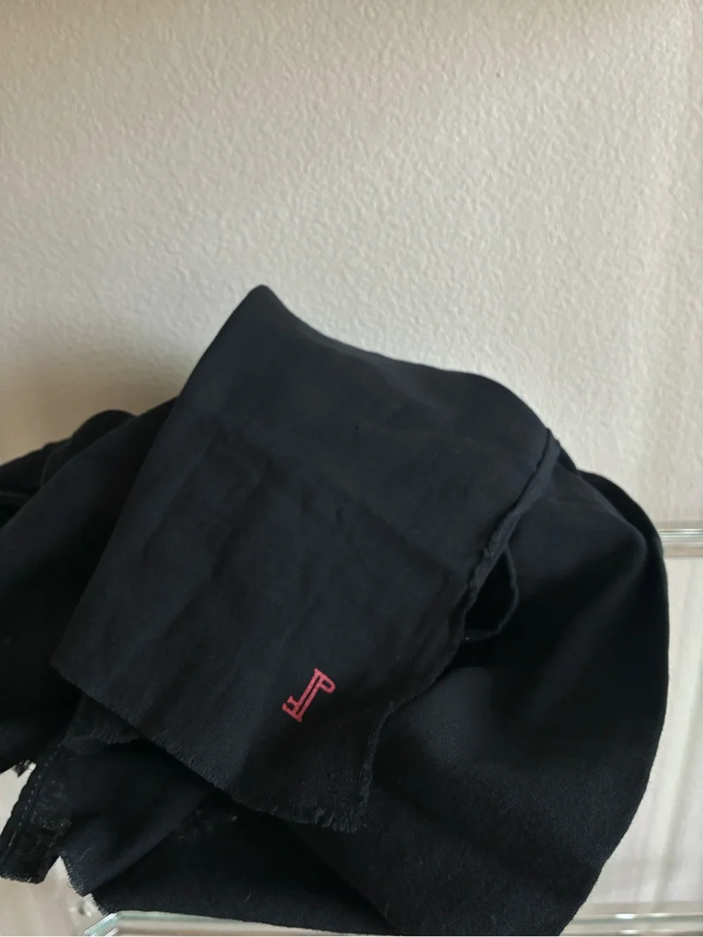 *NWT* Prospective Flow Black Cotton Scarf Shawl 168x60cm Fringed Edge Designer